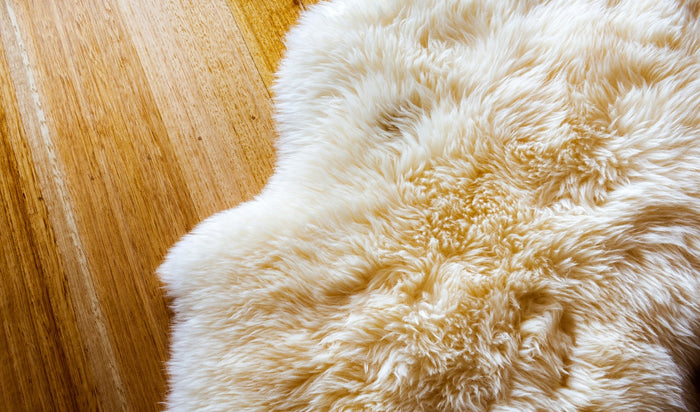 Why do sheepskin rugs turn yellow ?