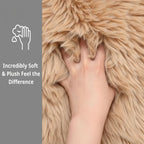 Champagne Sheepskin Throw Rug – Genuine New Zealand Lambskin, Plush 2x3 ft Pelt