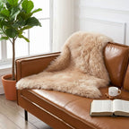 Champagne Sheepskin Throw Rug – Genuine New Zealand Lambskin, Plush 2x3 ft Pelt