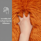 Natural Orange Sheepskin Rug – Soft New Zealand Lambskin Fur Fluffy Area Rug for Bedroom and Living Room, (Single Pelt 2x3ft)