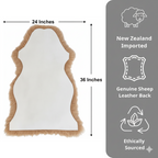 Champagne Sheepskin Throw Rug – Genuine New Zealand Lambskin, Plush 2x3 ft Pelt