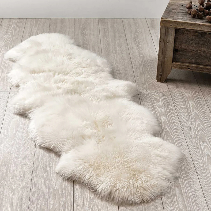 Double Pelt New Zealand Sheepskin Rug - 2x6 ft